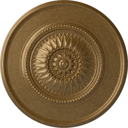 Ekena Millwork Wigan Ceiling Medallion, Hand-Painted Pale Gold, 29 3/4"OD x 1 1/2"P CM29WGPAS